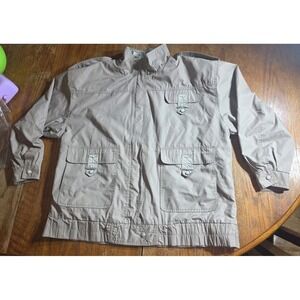 Rossetti Vintage 90s Men's Bomber Jacket Shoulder Pads Size 16/42 Tan